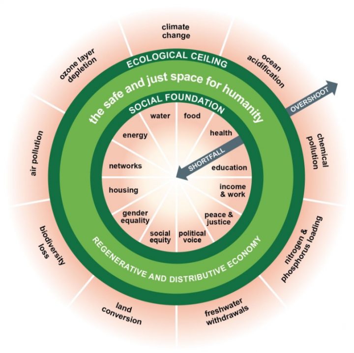 The Doughnut of social and planetary boundaries (RAWORTH 2017)